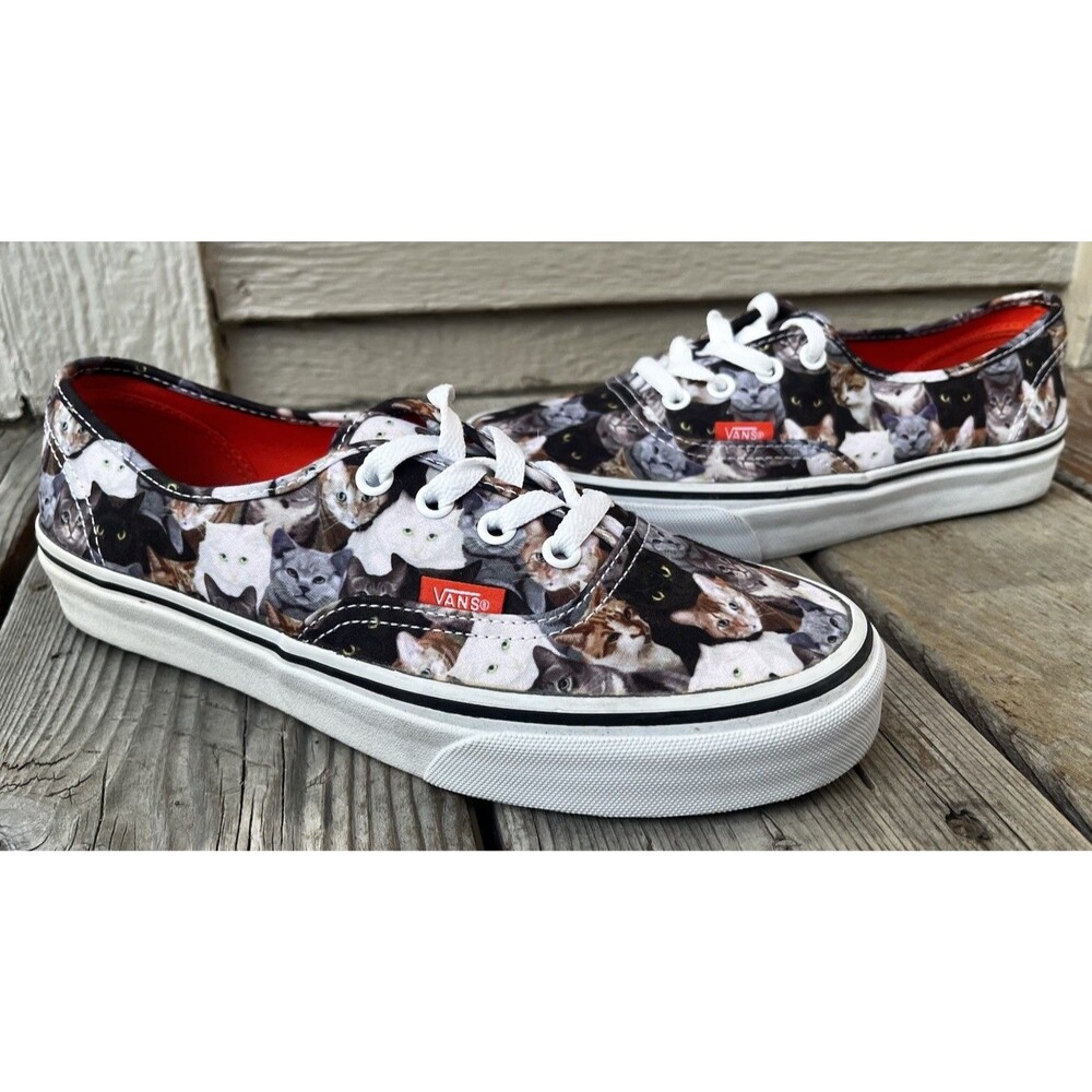 Vans ASPCA Cats Kittens Print Women's 7.5 Men's 6 Lace Up Low Top Sneakers